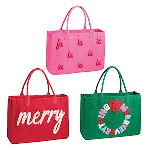 Mud Pie- HOLIDAY BOUCLÉ TOTES