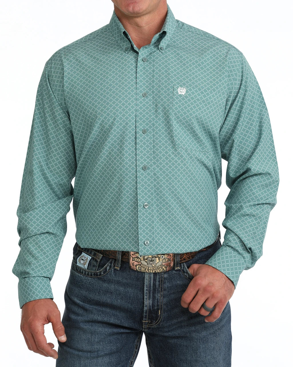 CINCH BLUE ARENAFLEX GEO PRINT - MENS SHIRT