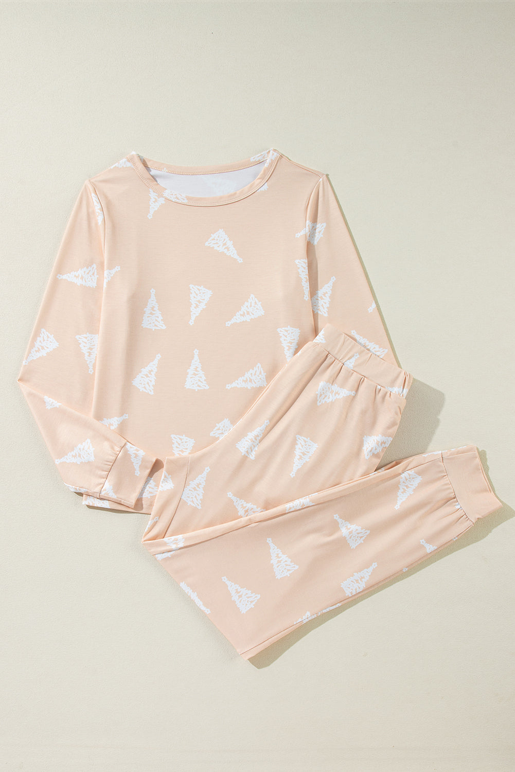 Apricot Christmas Tree Pajama Set
