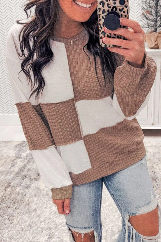 Checkered Knitted Jumper