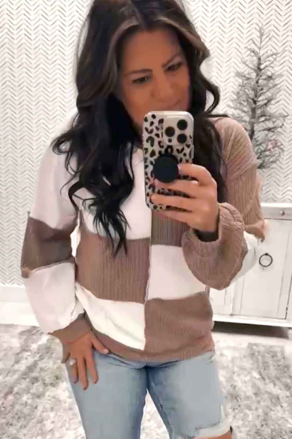 Checkered Knitted Jumper