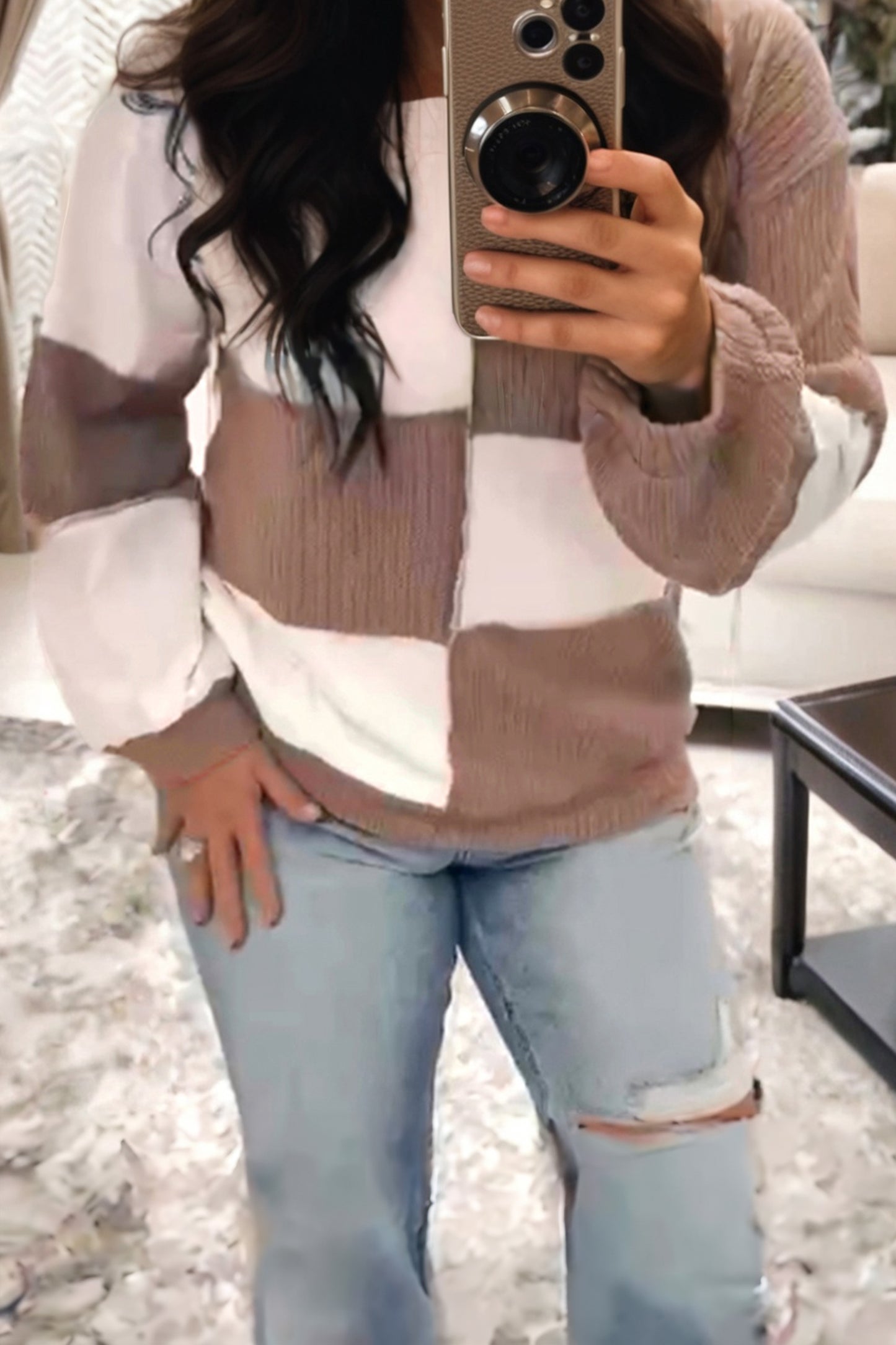 Checkered Knitted Jumper