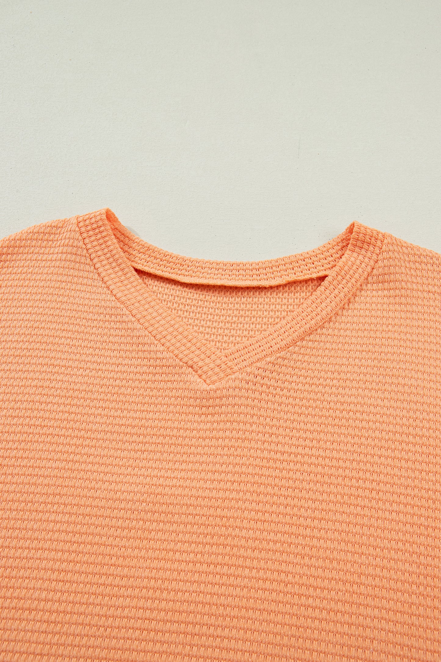 Waffle V-Neck Top