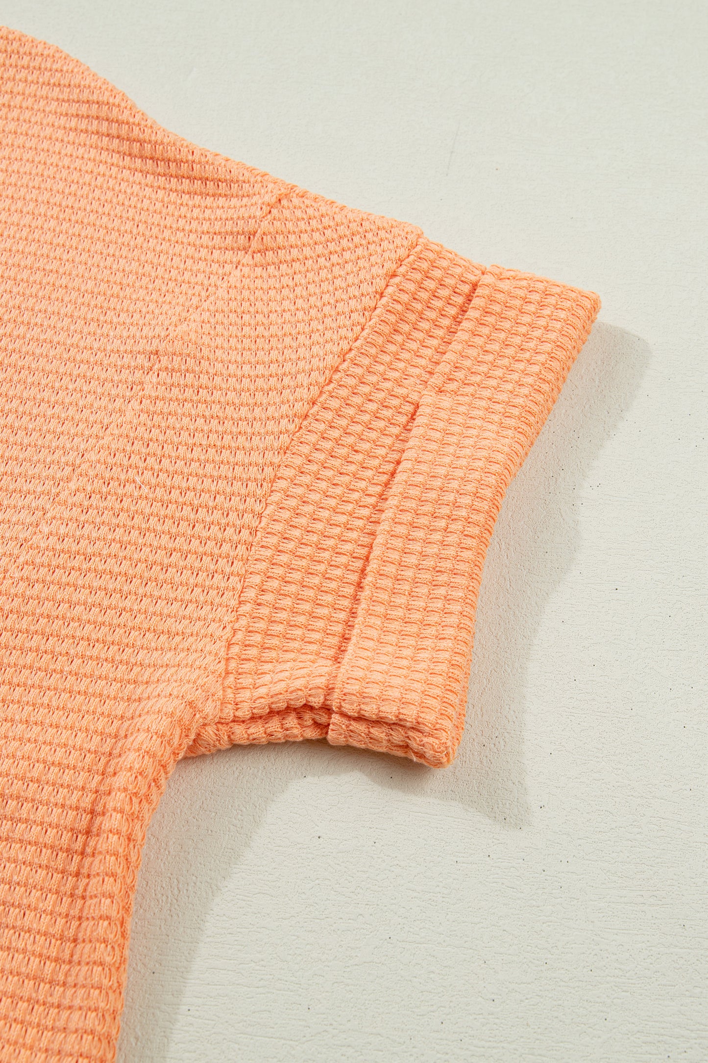 Waffle V-Neck Top