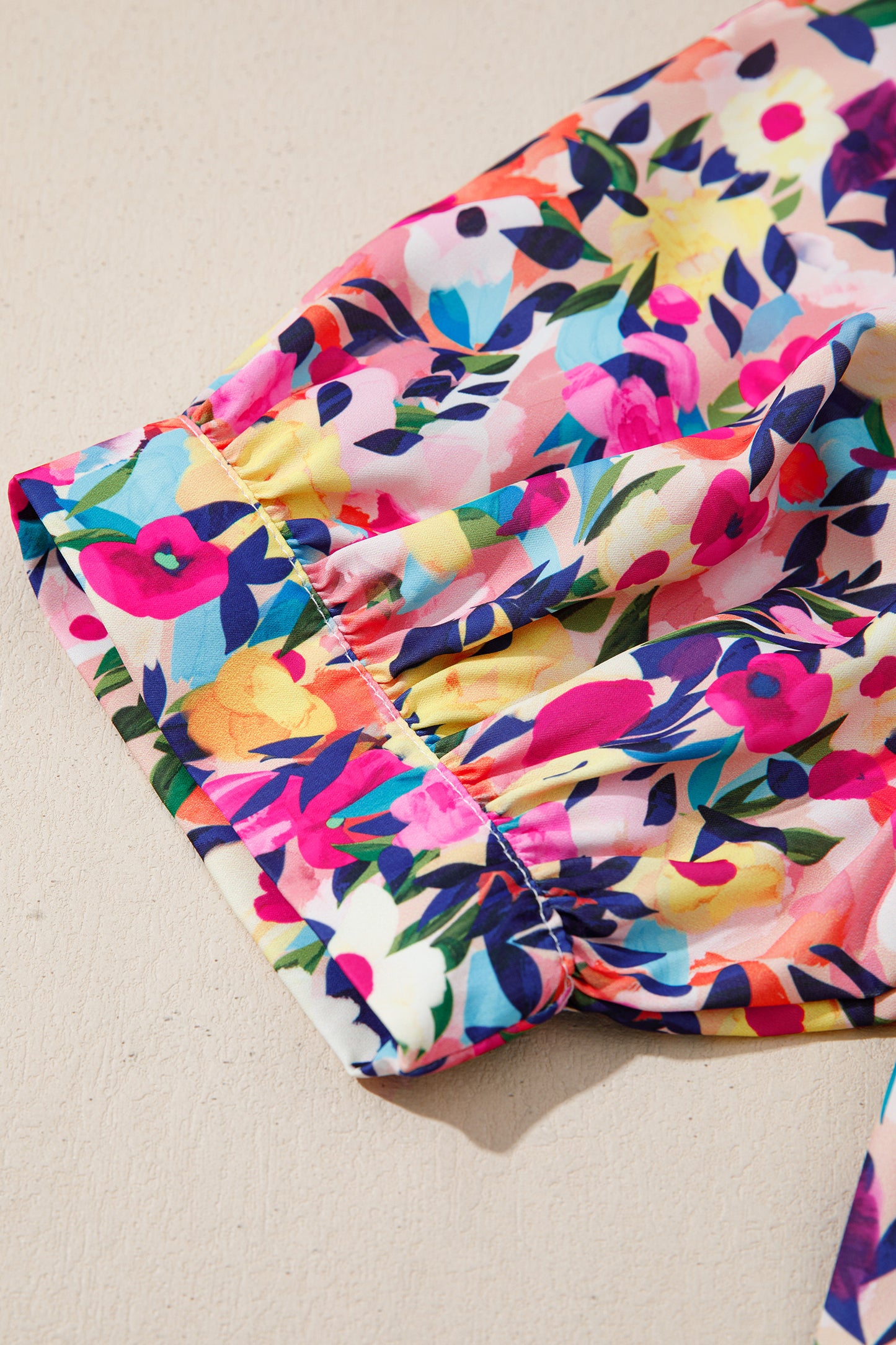 Flower Puff Sleeve Blouse