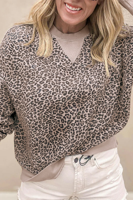 Leopard Patchwork Sweatshirt
