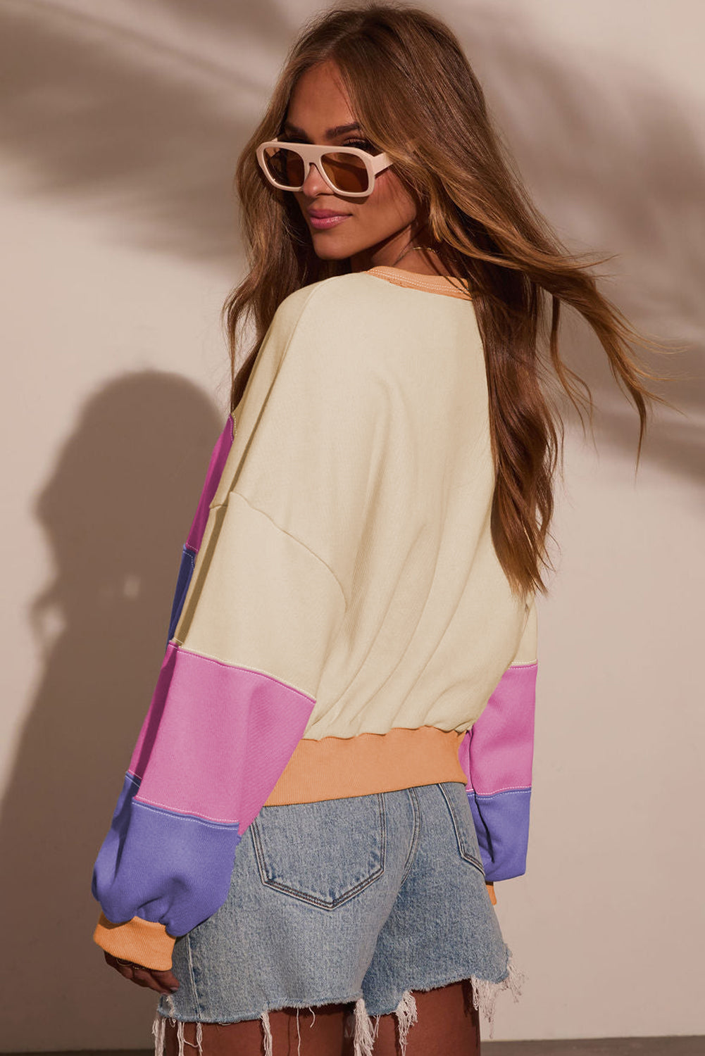 Drop Shoulder Cropped Sweatshirt