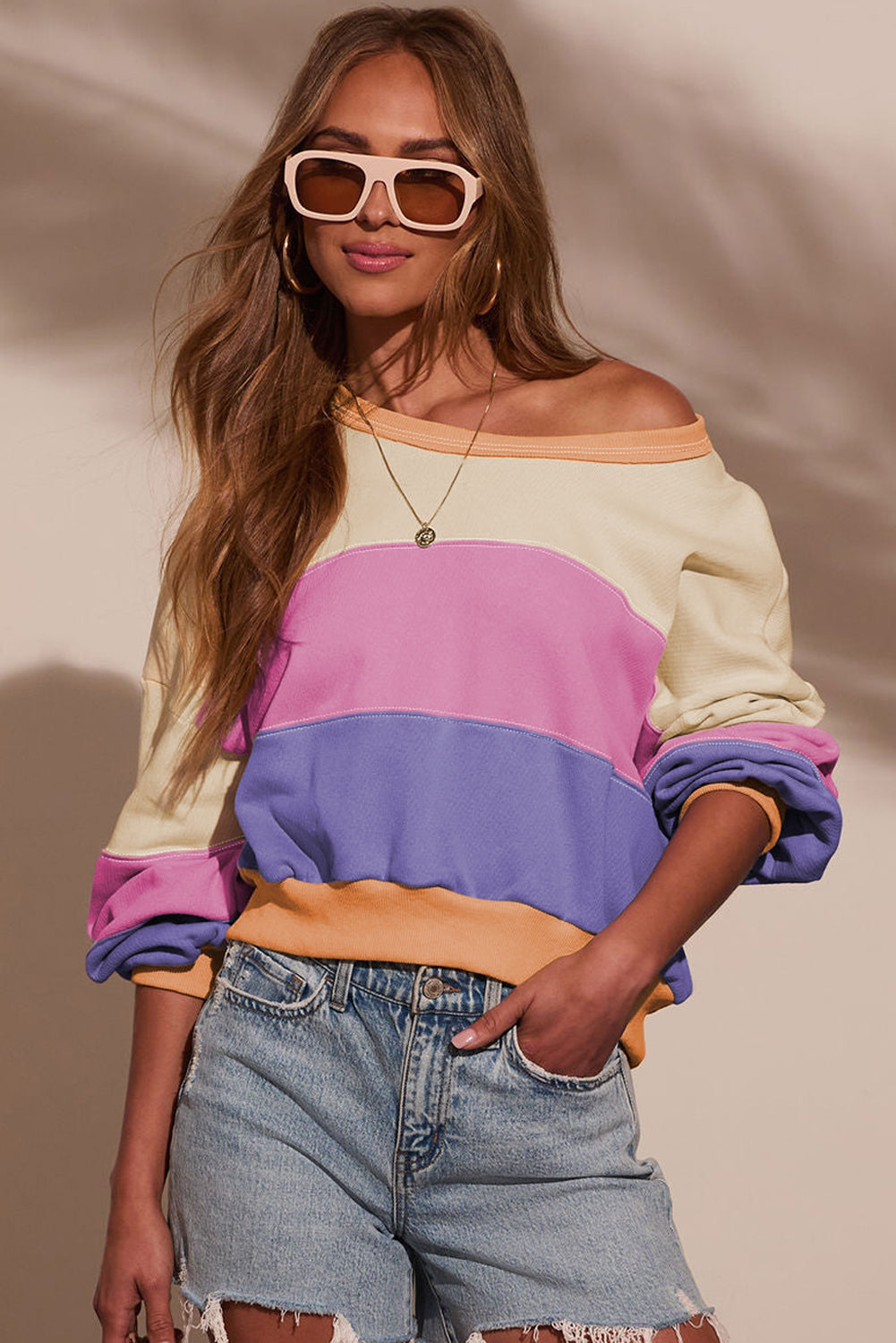 Drop Shoulder Cropped Sweatshirt