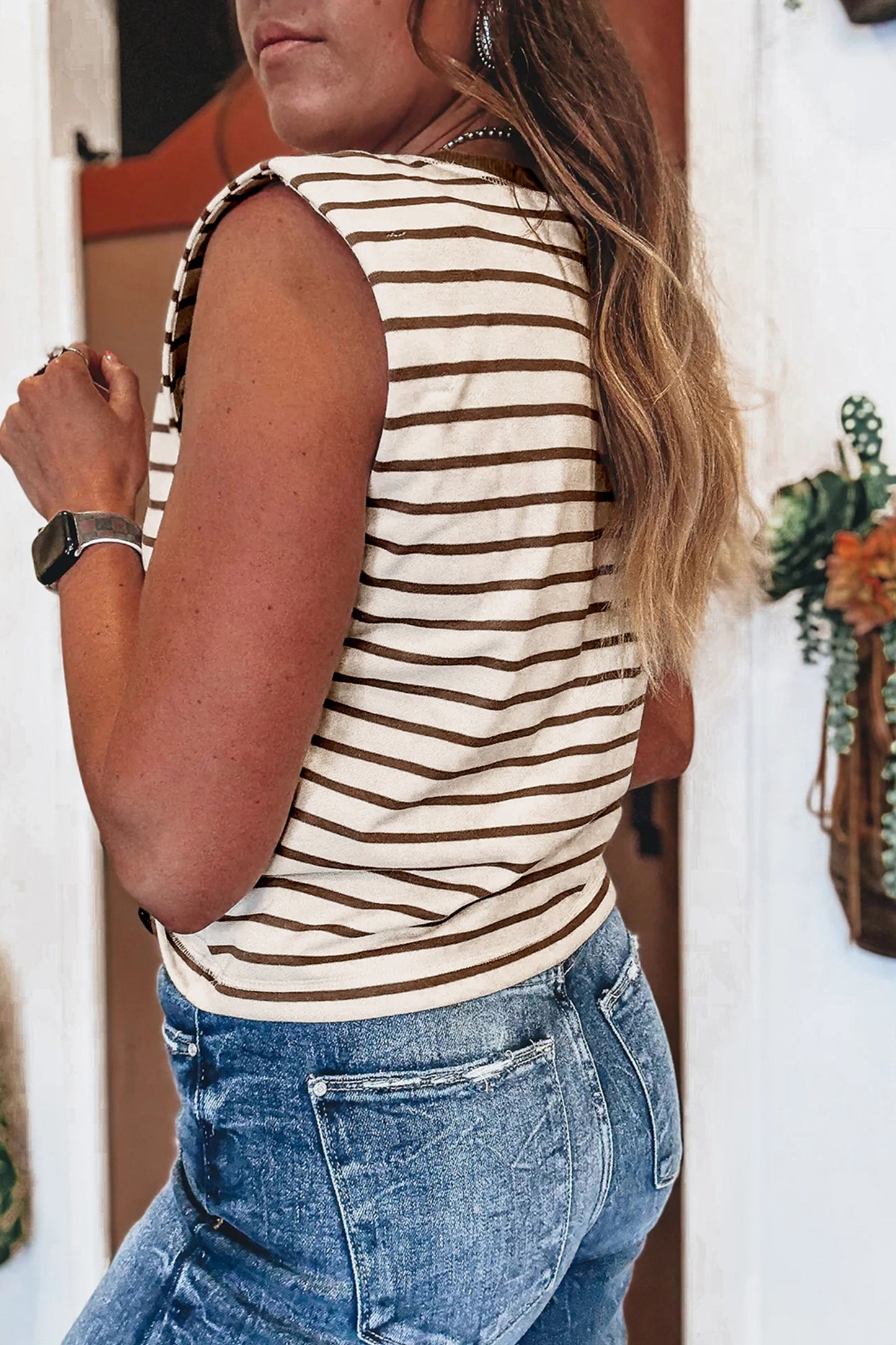 Brown Stripe Tank
