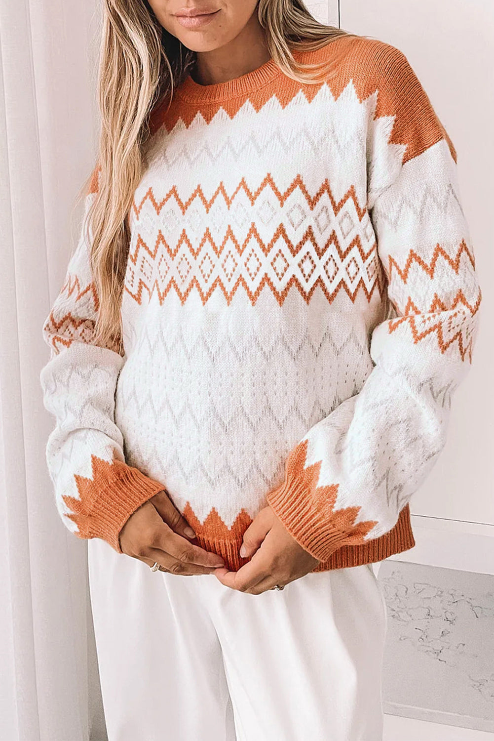 Zigzag Knitted Sweater