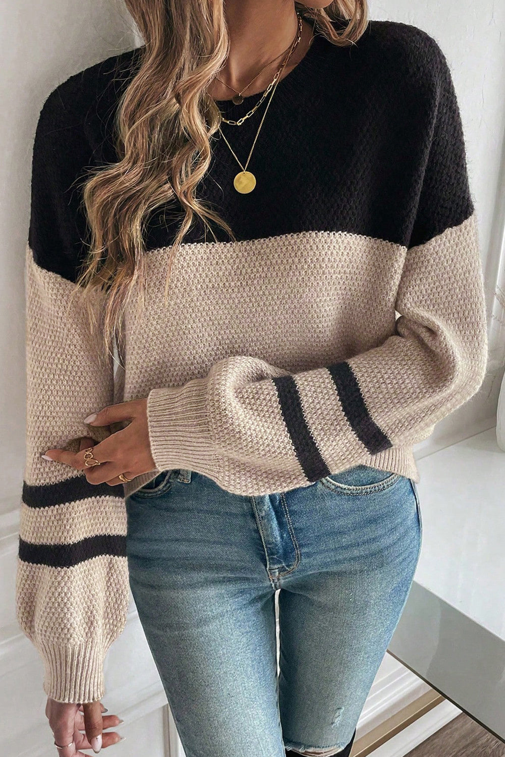 Parchment Knit Striped Sweater