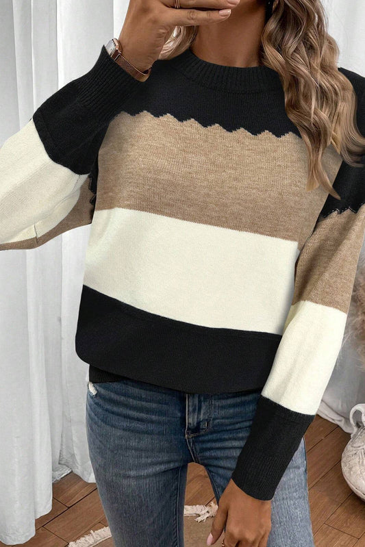 Colorblock Drop Shoulder Sweater
