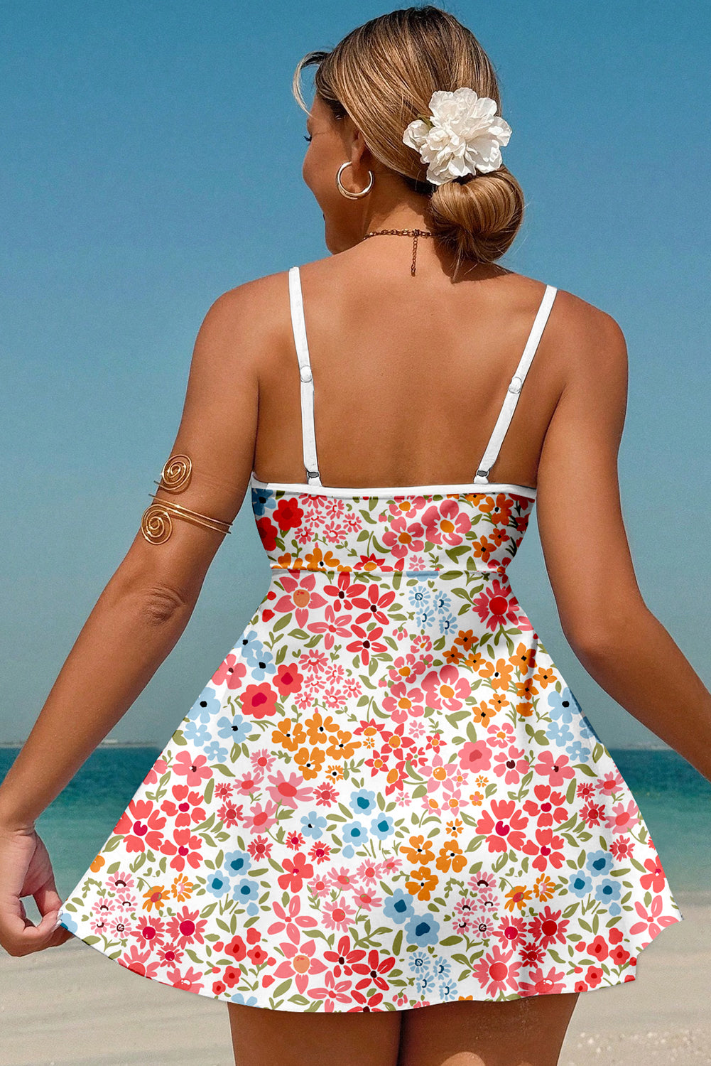 Floral One Piece Swim Dress