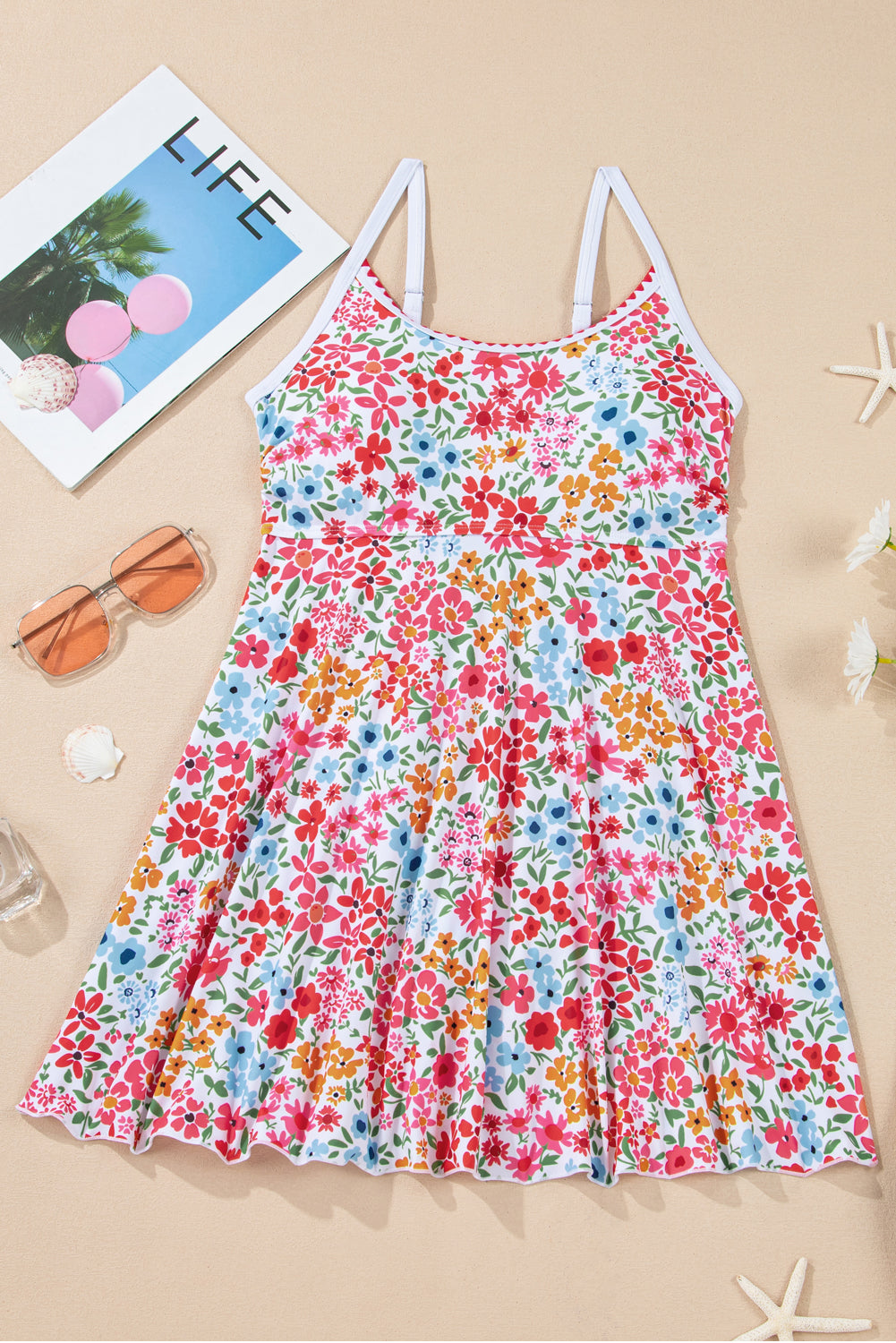 Floral One Piece Swim Dress