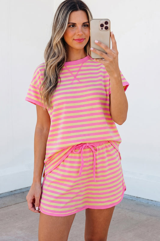 Stripe Top & Skirt Set