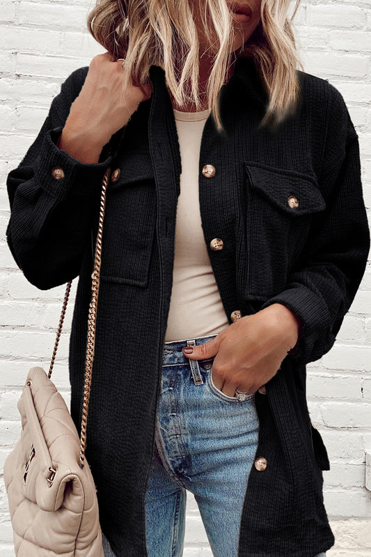 Black Corduroy Shacket