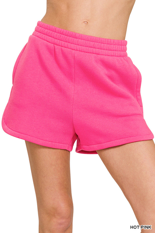 Hot Pink Elastic Shorts