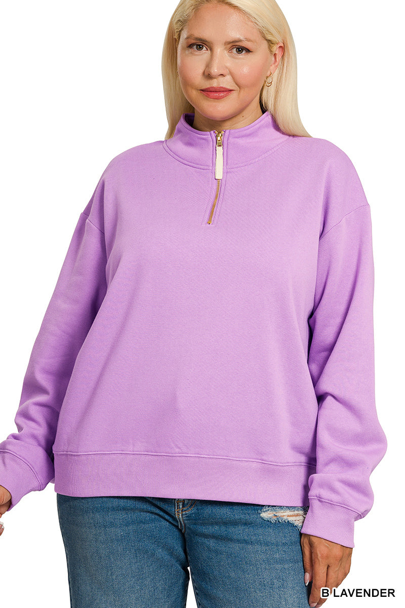Plus Half Zip Sweatshirt