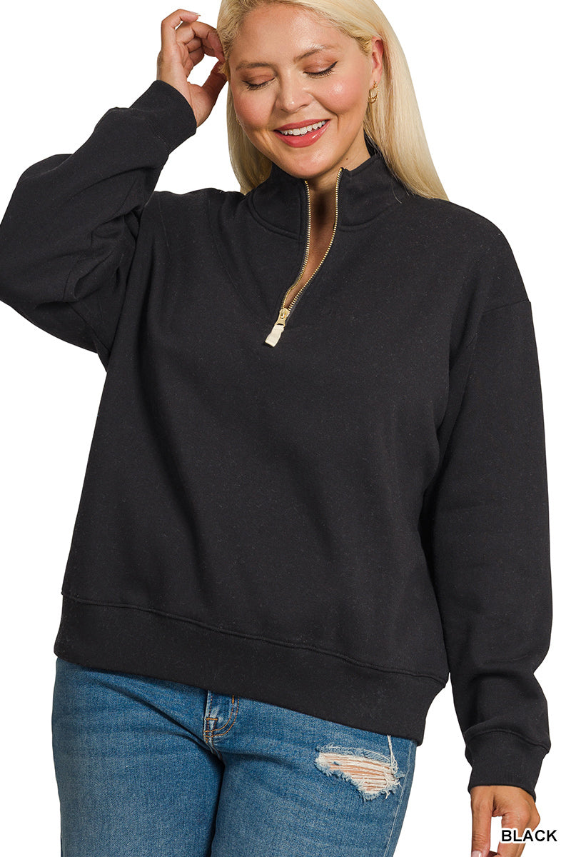 Plus Half Zip Sweatshirt