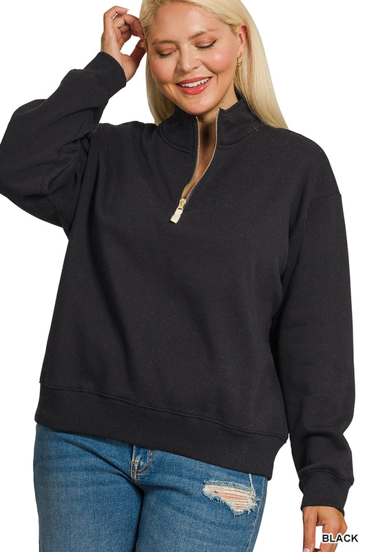 Plus Half Zip Sweatshirt