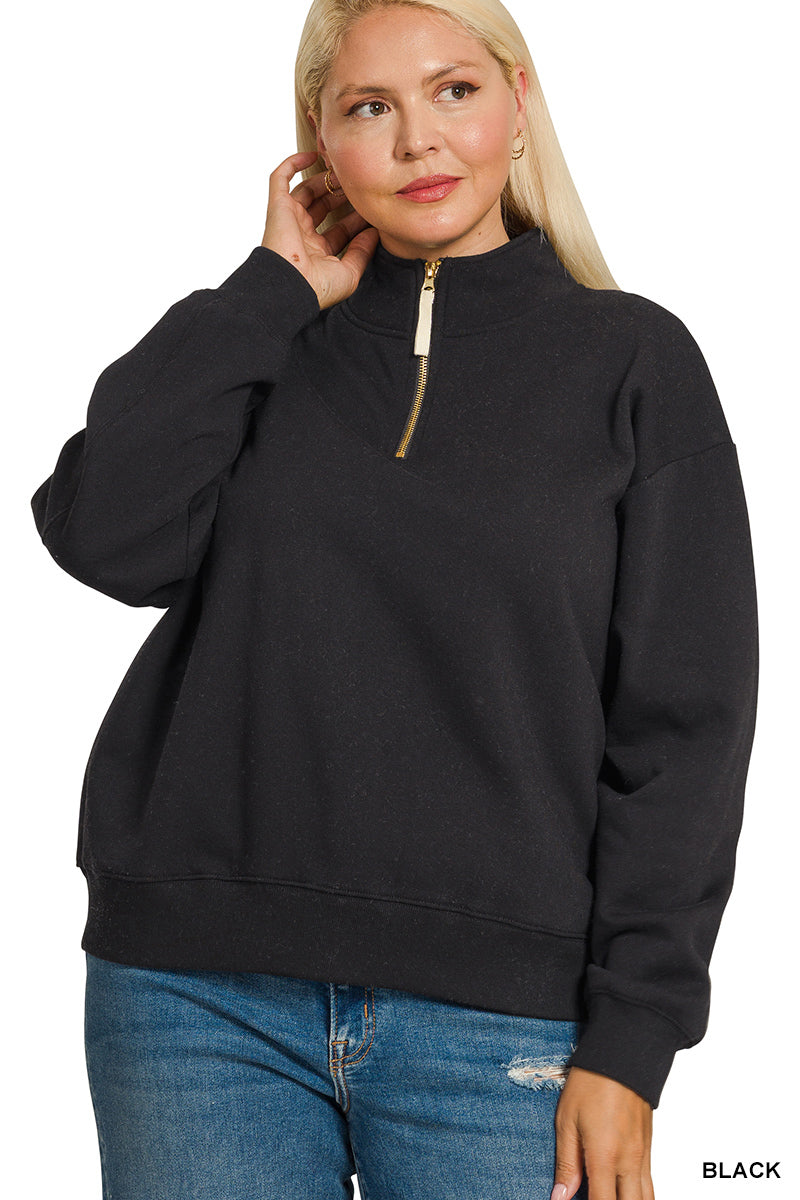 Plus Half Zip Sweatshirt