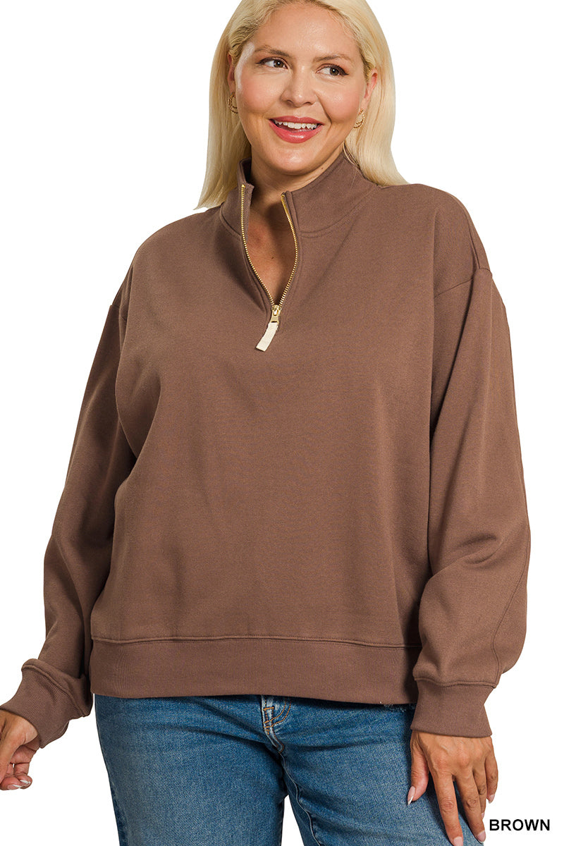 Plus Half Zip Sweatshirt