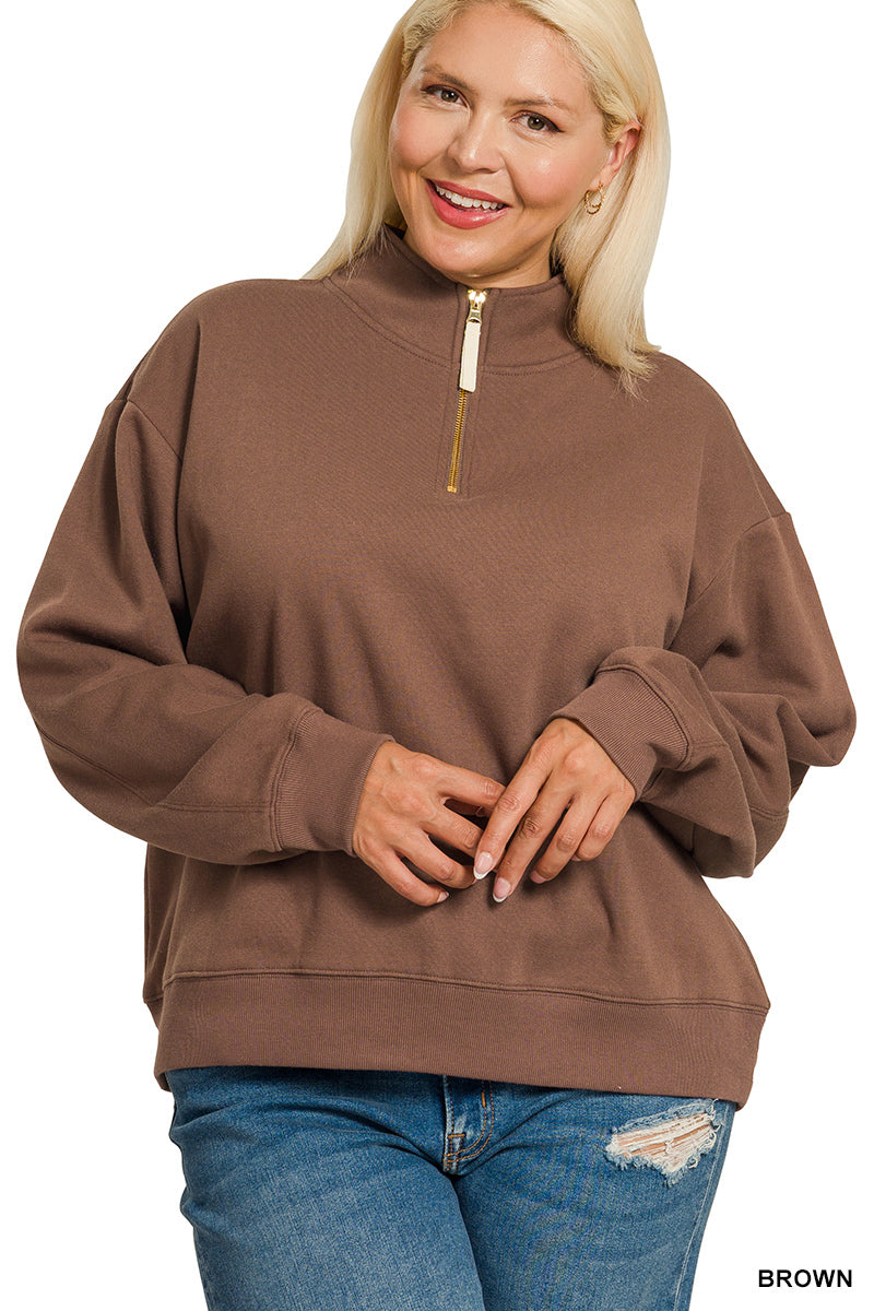 Plus Half Zip Sweatshirt