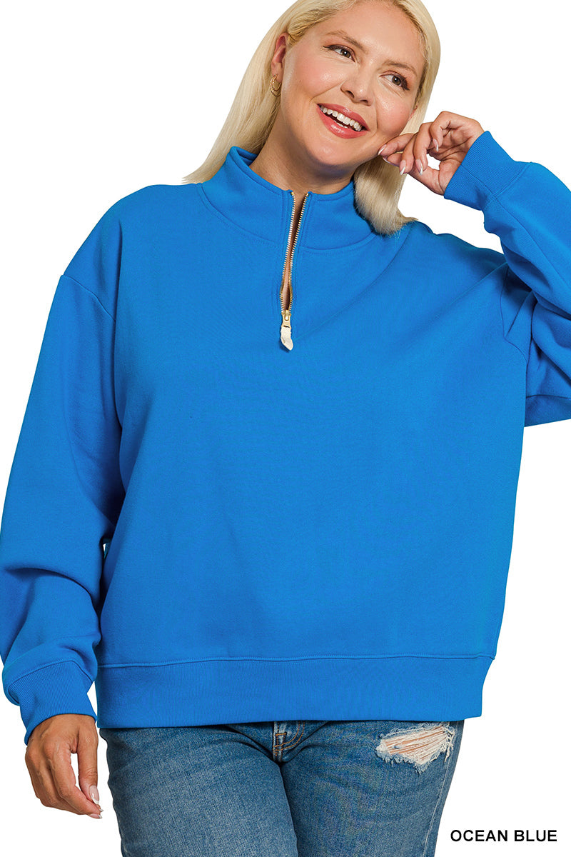 Plus Half Zip Sweatshirt