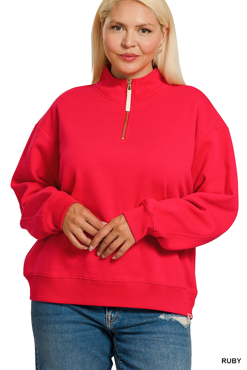 Plus Half Zip Sweatshirt