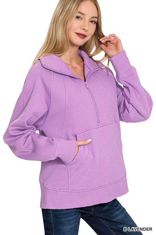 Half Zip W/Kangaroo Pocket