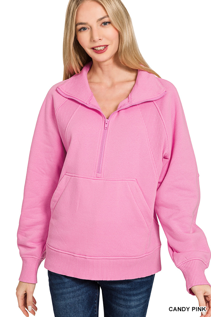 Half Zip W/Kangaroo Pocket
