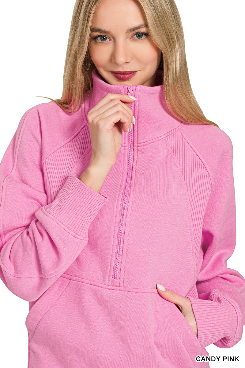 Half Zip W/Kangaroo Pocket