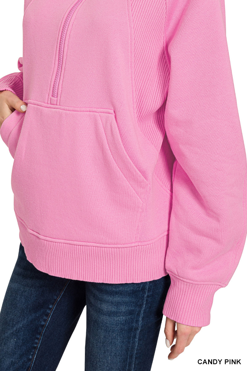 Half Zip W/Kangaroo Pocket
