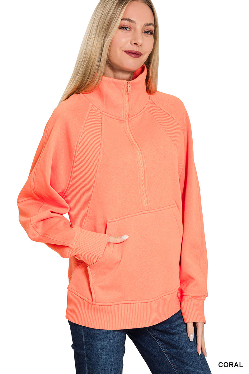 Half Zip W/Kangaroo Pocket