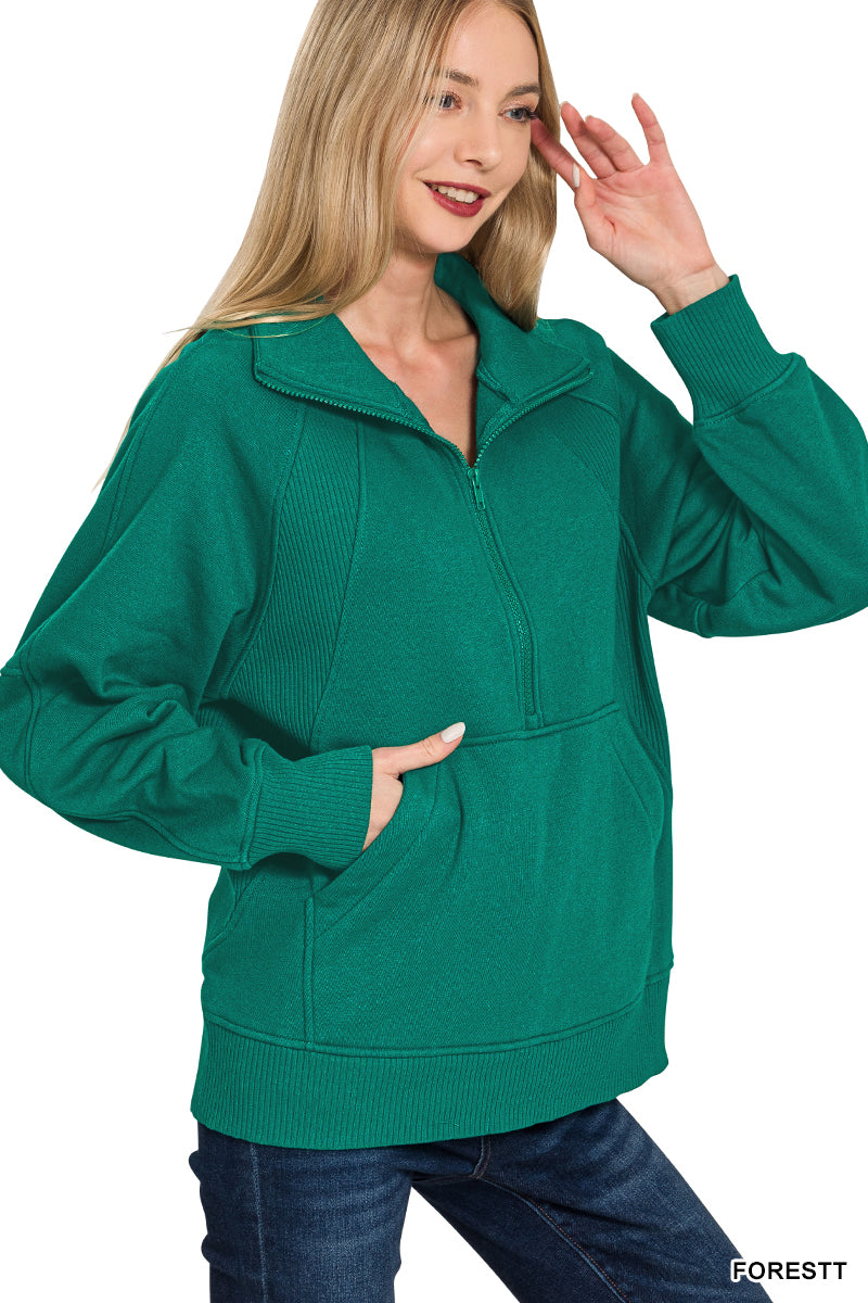 Half Zip W/Kangaroo Pocket