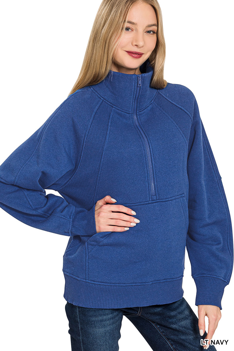 Half Zip W/Kangaroo Pocket