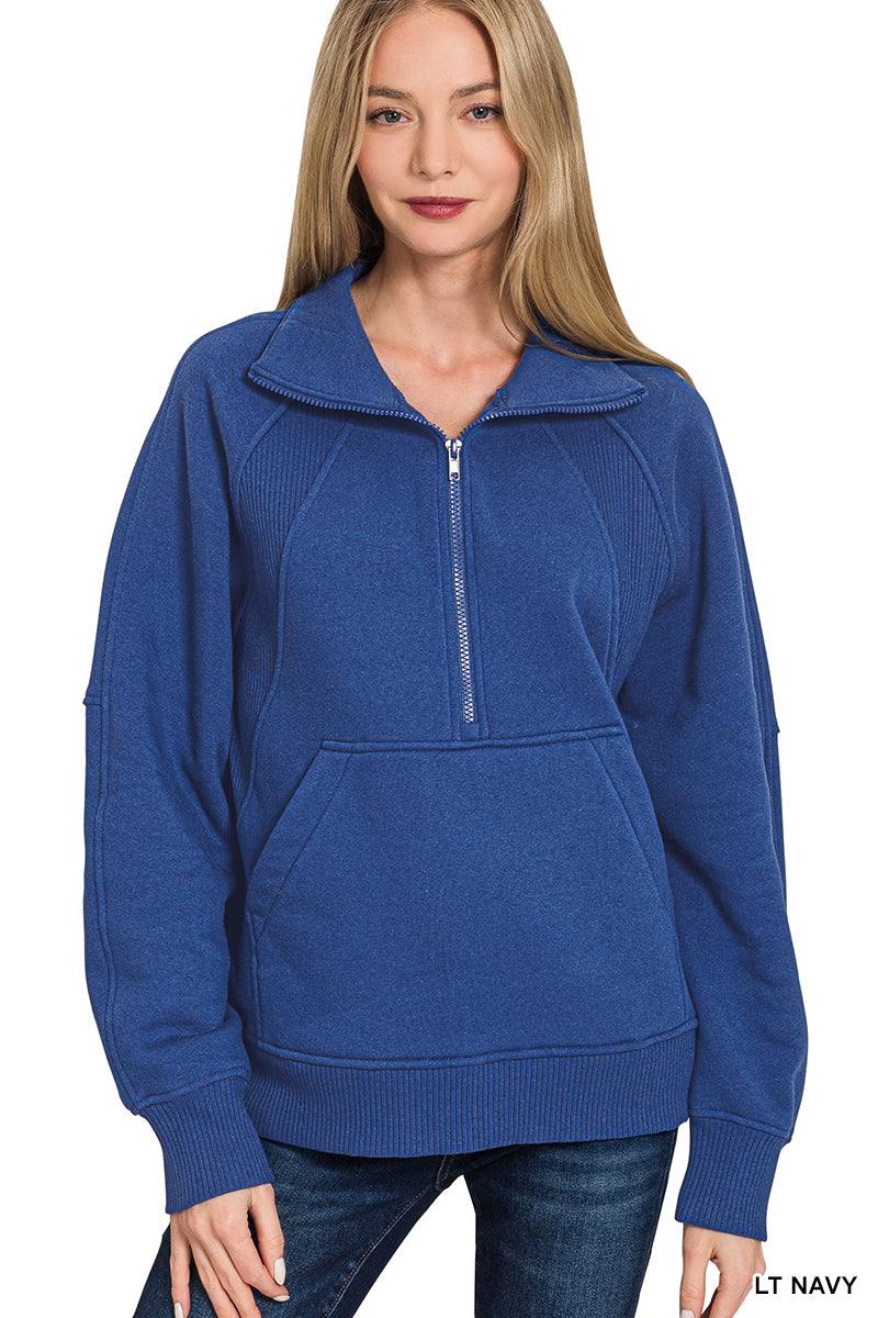 Half Zip W/Kangaroo Pocket