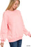Acid wash fleece oversized pullover