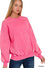 Acid wash fleece oversized pullover