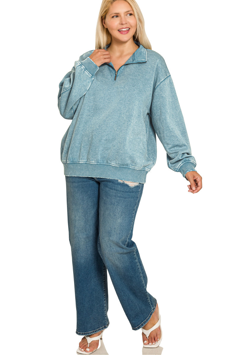 Plus half zip pullover
