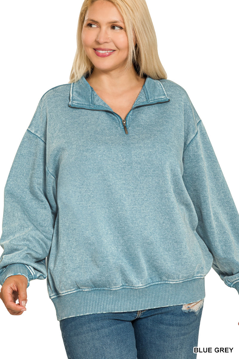 Plus half zip pullover