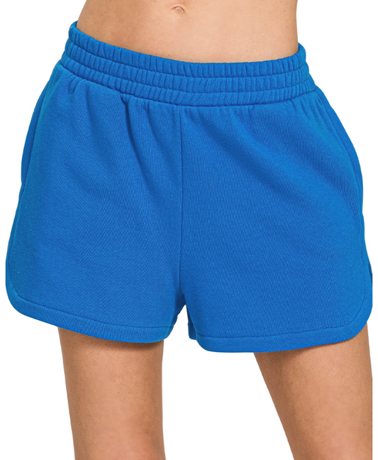 Ocean Blue Elastic Shorts