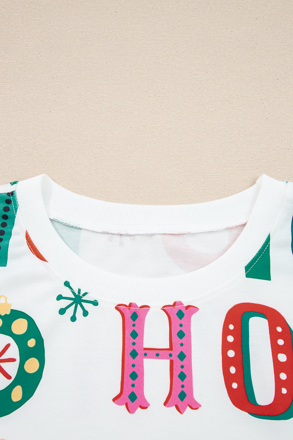 White Plus Size Christmas Lounge Set