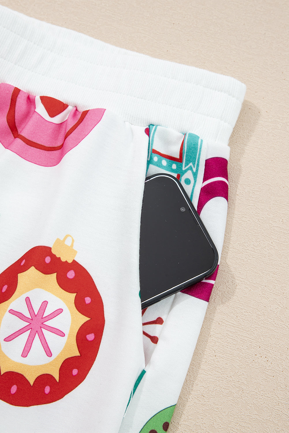 White Plus Size Christmas Lounge Set