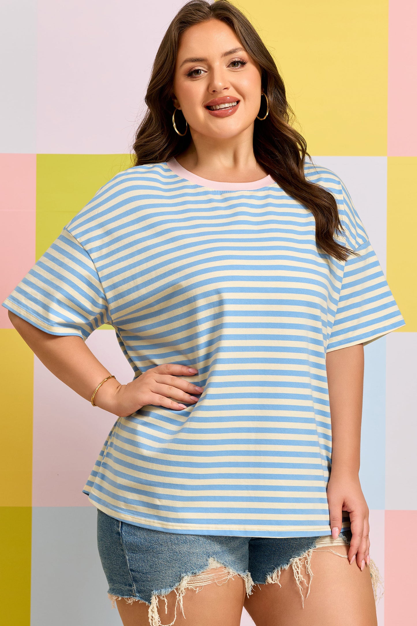 Sky Blue Stripe Tee