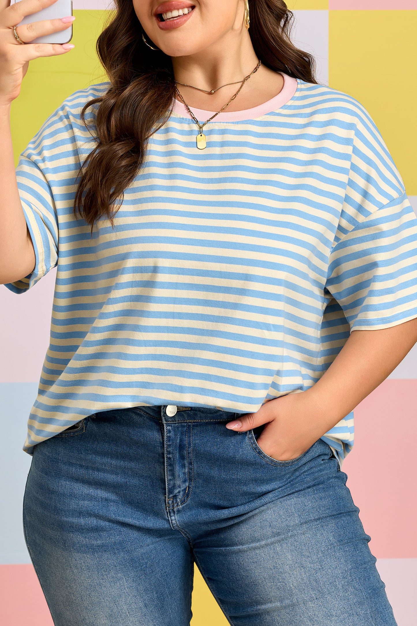 Sky Blue Stripe Tee