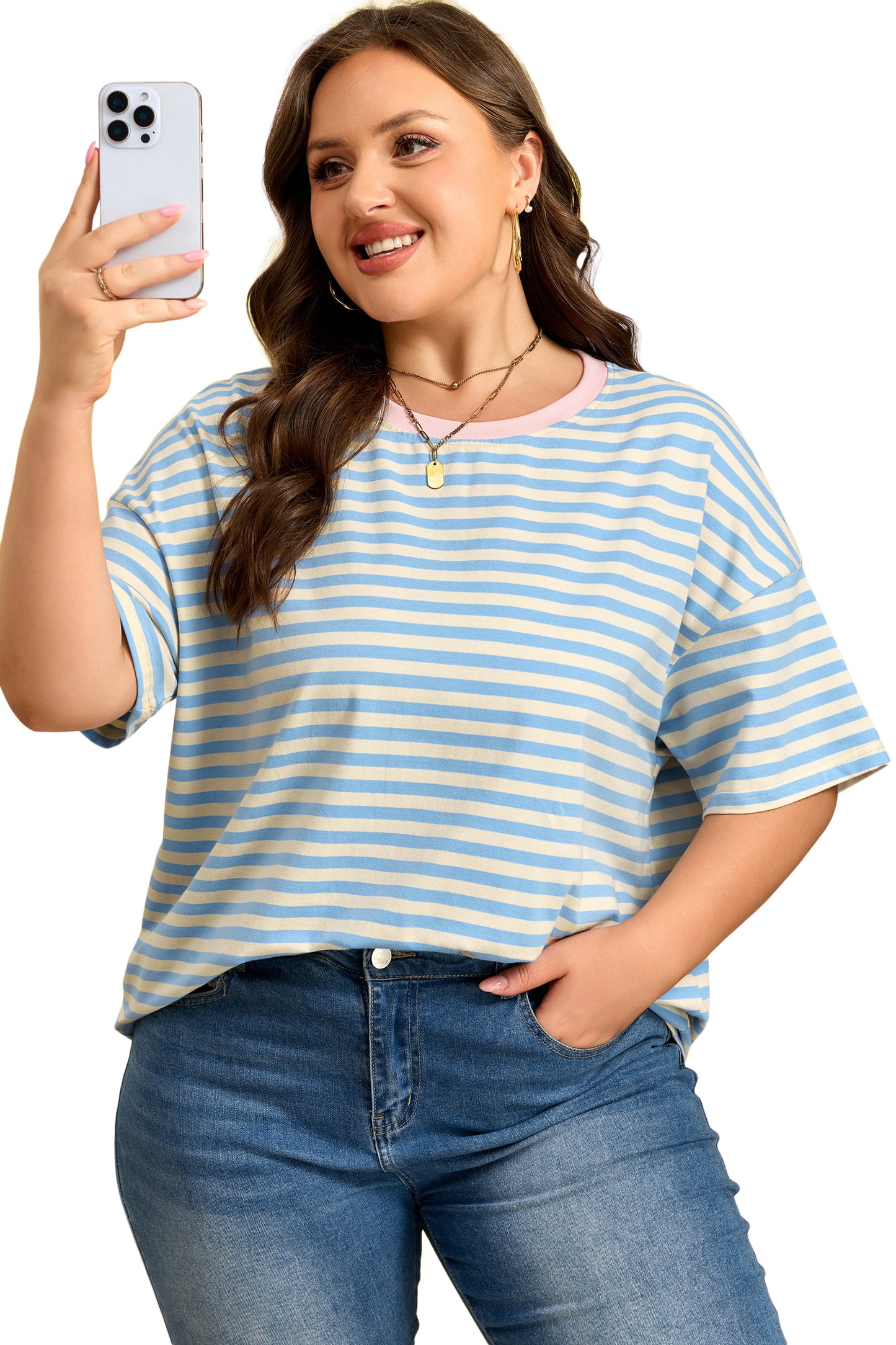 Sky Blue Stripe Tee