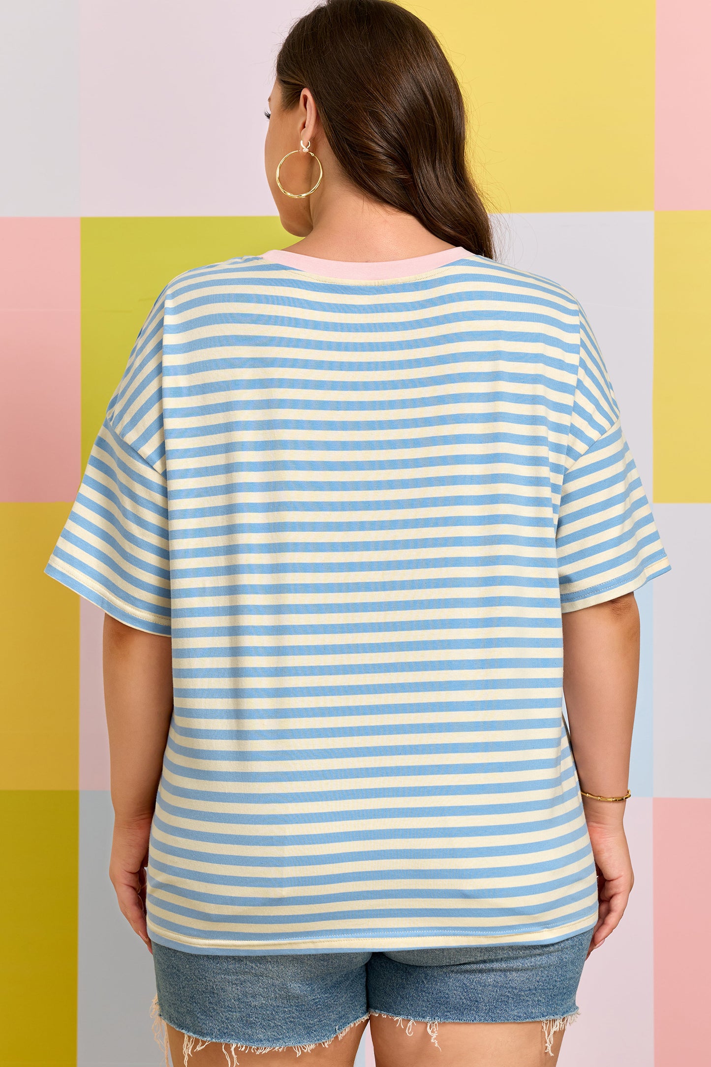 Sky Blue Stripe Tee
