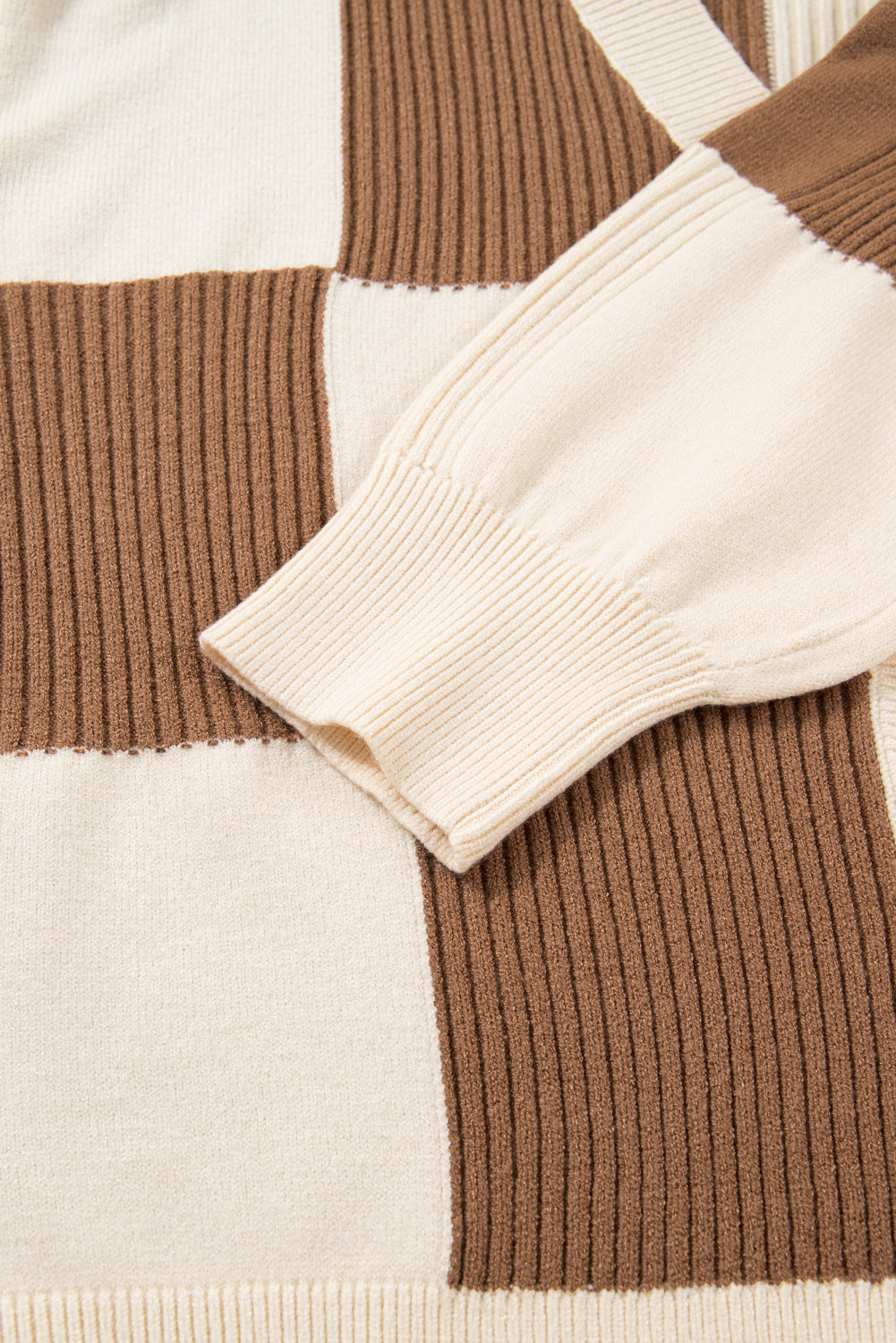 Checkered Cardigan Sweater