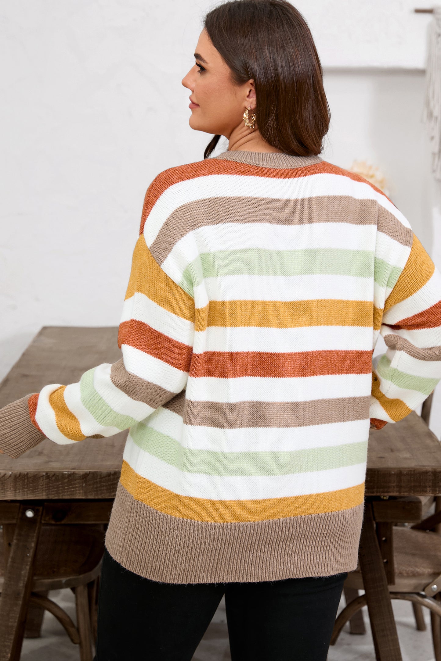 Striped Drop Shoulder Sweater